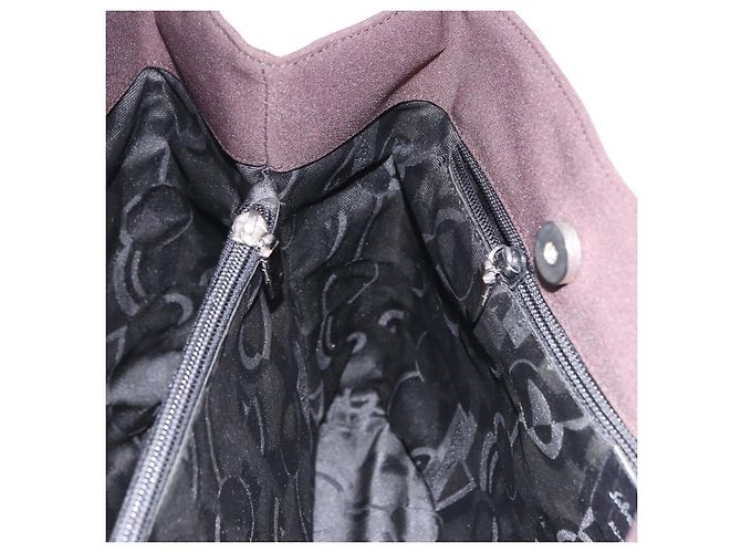 Borsa a tracolla Salvatore Ferragamo Gancini in tela marrone argento ka5290 - vista 18