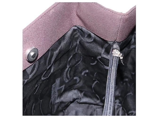 Borsa a tracolla Salvatore Ferragamo Gancini in tela marrone argento ka5290 - vista 19