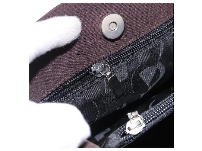 Borsa a tracolla Salvatore Ferragamo Gancini in tela marrone argento ka5290 - vista 21