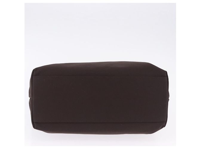 Borsa a tracolla Salvatore Ferragamo Gancini in tela marrone argento ka5290 - vista 5