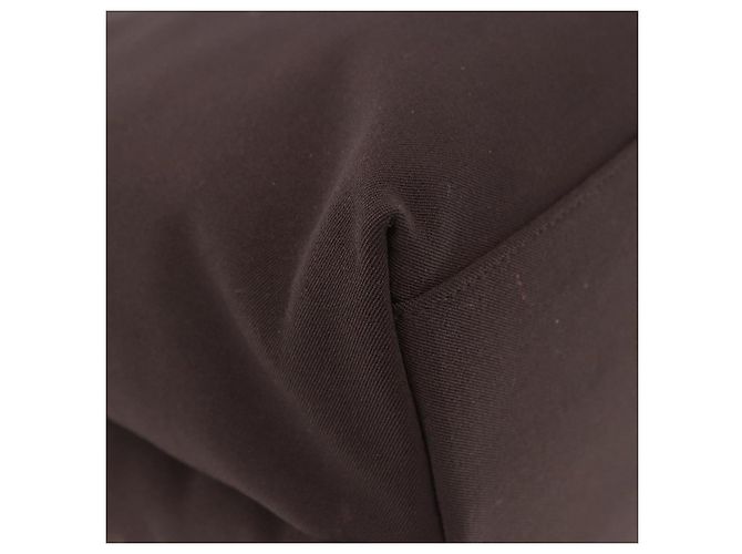 Borsa a tracolla Salvatore Ferragamo Gancini in tela marrone argento ka5290 - vista 9