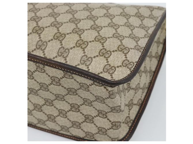 GUCCI GG Supreme Web Sherry Line Shoulder Bag PVC Beige Gold Auth 192186A Golden - view 15