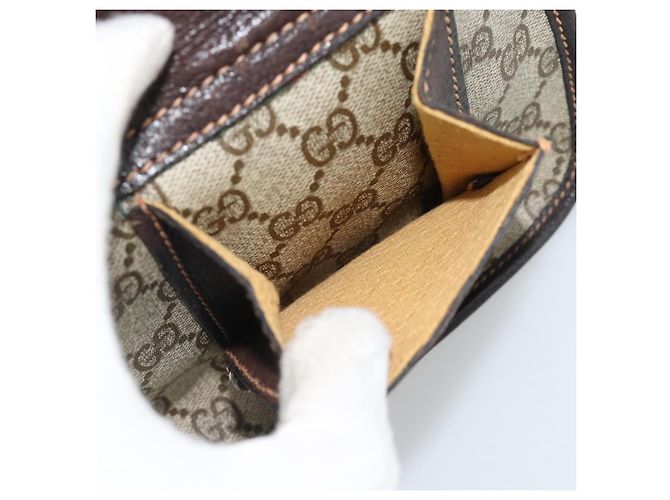 GUCCI GG Supreme Web Sherry Line Shoulder Bag PVC Beige Gold Auth 192186A Golden - view 21