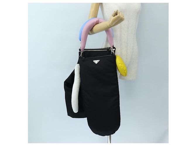Borsa PRADA Nylon Invites Yooo Daln/Kazuyo Sejima Collaboration Auth 191458SAM Nero Argento - vista 3