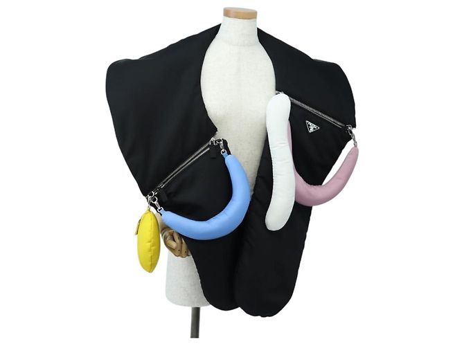 Borsa PRADA Nylon Invites Yooo Daln/Kazuyo Sejima Collaboration Auth 191458SAM Nero Argento - vista 34