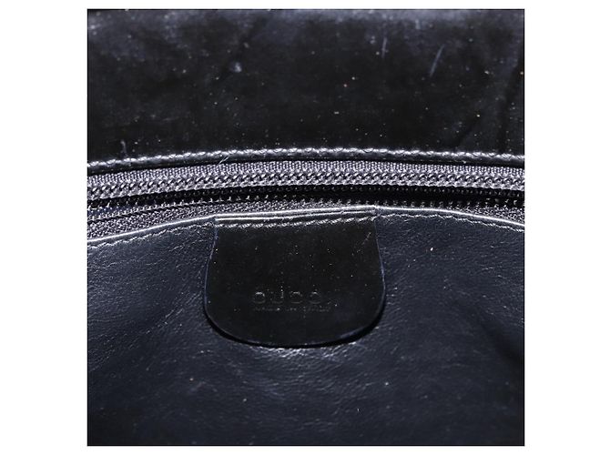 Borsa a mano GUCCI Bamboo in pelle vernice nera argento 002 1817 0413 Auth ep15120 Nero - vista 10
