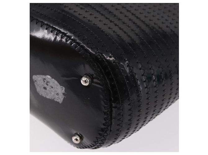 Borsa a mano GUCCI Bamboo in pelle vernice nera argento 002 1817 0413 Auth ep15120 Nero - vista 15