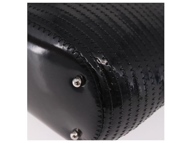 Borsa a mano GUCCI Bamboo in pelle vernice nera argento 002 1817 0413 Auth ep15120 Nero - vista 17