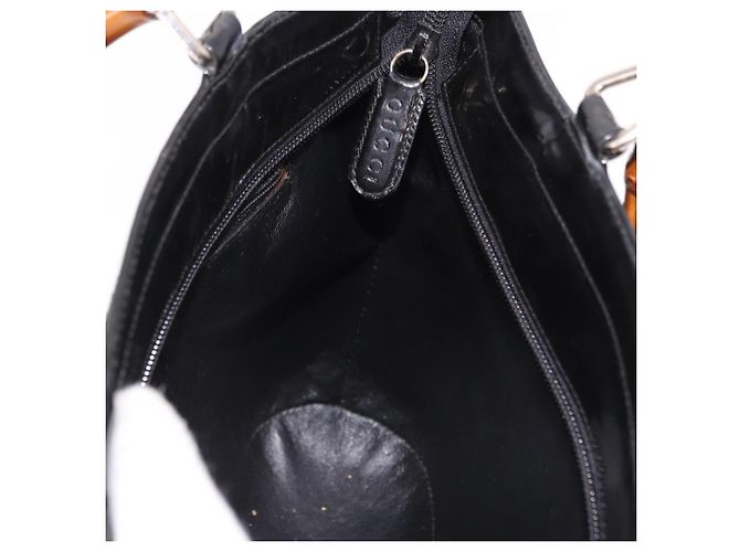 Borsa a mano GUCCI Bamboo in pelle vernice nera argento 002 1817 0413 Auth ep15120 Nero - vista 19