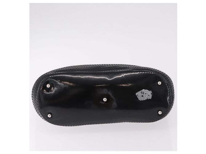 Borsa a mano GUCCI Bamboo in pelle vernice nera argento 002 1817 0413 Auth ep15120 Nero - vista 5
