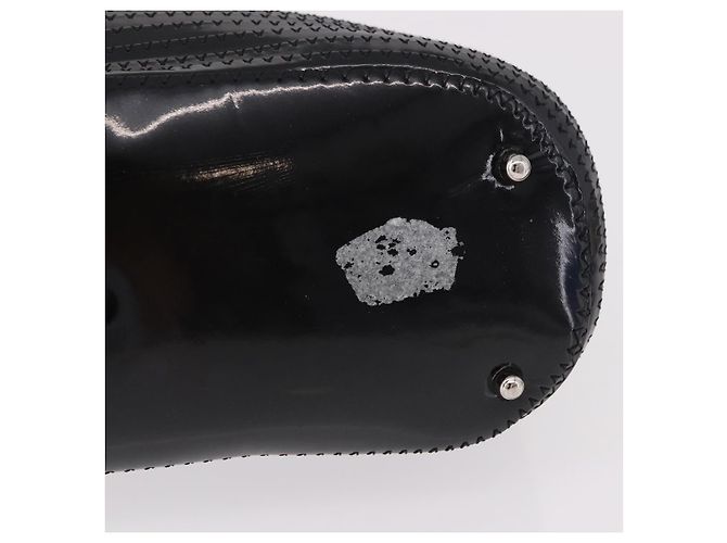 Borsa a mano GUCCI Bamboo in pelle vernice nera argento 002 1817 0413 Auth ep15120 Nero - vista 6