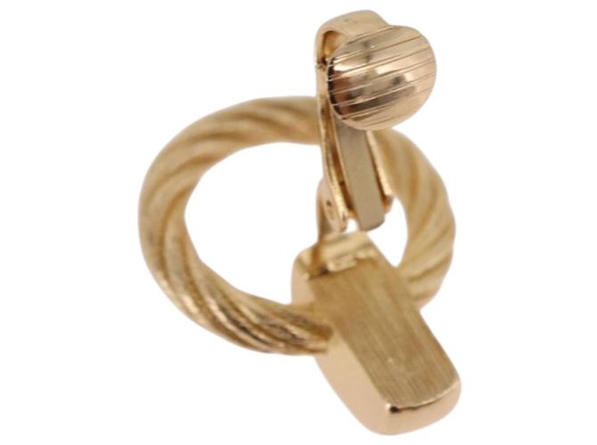 Orecchini Christian Dior metallizzati Gold Tone Auth ka5252 - vista 10