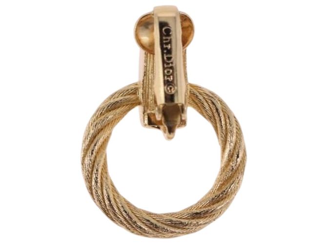 Orecchini Christian Dior metallizzati Gold Tone Auth ka5252 - vista 8