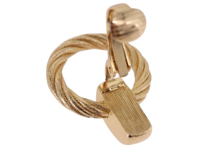Orecchini Christian Dior metallizzati Gold Tone Auth ka5252 - vista 9