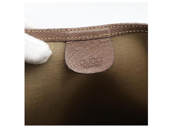 Borsa Tote GUCCI GG Supreme in PVC e pelle Beige Auth 192744 - vista 10