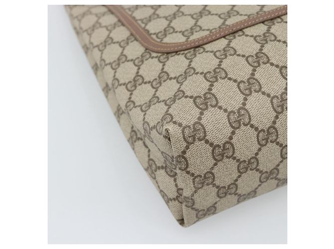 Borsa Tote GUCCI GG Supreme in PVC e pelle Beige Auth 192744 - vista 14