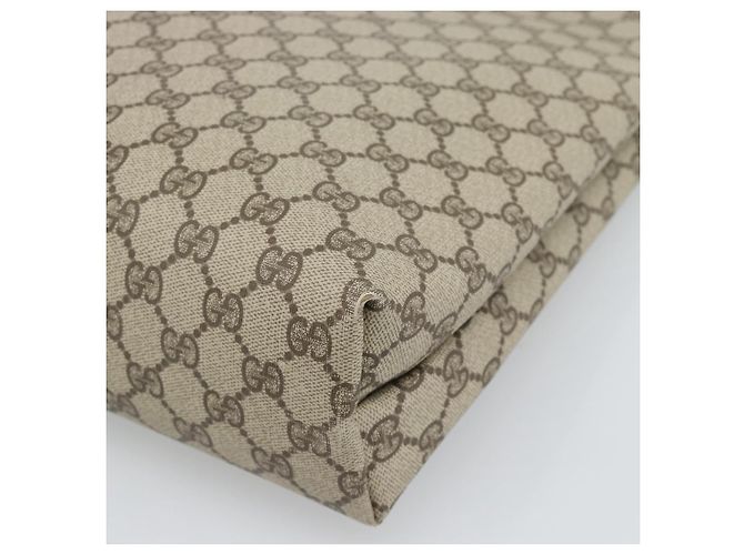 Borsa Tote GUCCI GG Supreme in PVC e pelle Beige Auth 192744 - vista 15