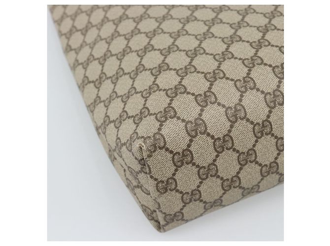 Borsa Tote GUCCI GG Supreme in PVC e pelle Beige Auth 192744 - vista 16