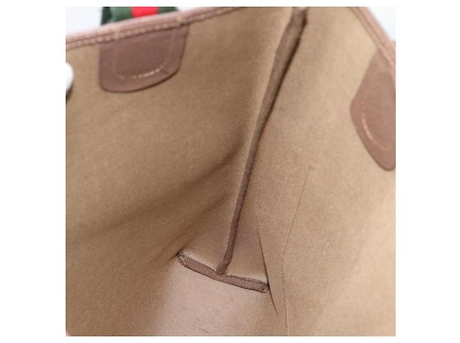 Borsa Tote GUCCI GG Supreme in PVC e pelle Beige Auth 192744 - vista 18