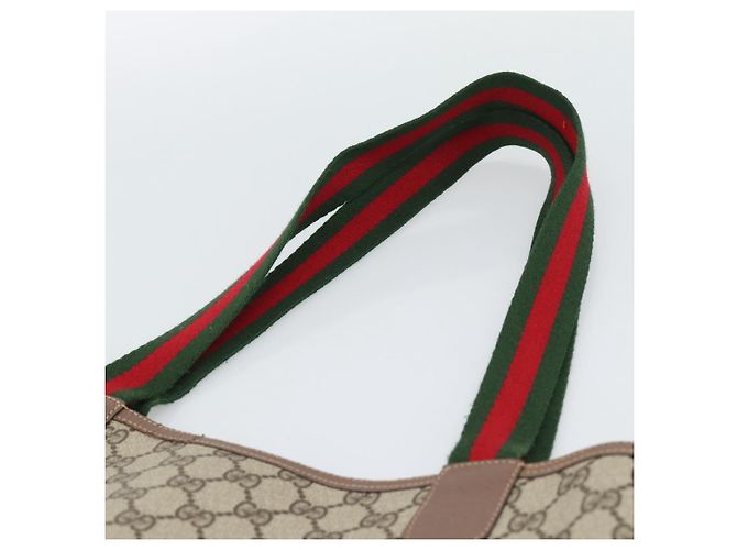 Borsa Tote GUCCI GG Supreme in PVC e pelle Beige Auth 192744 - vista 8