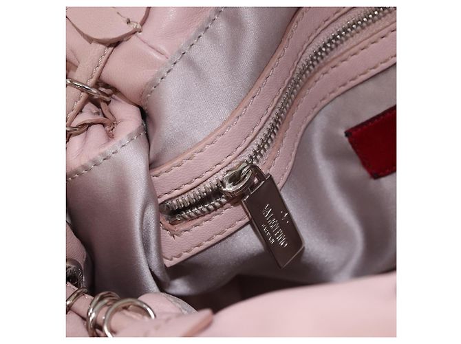 VALENTINO Tote Bag Leder Rosa Silber Auth 192885A Pink - Ansicht 20