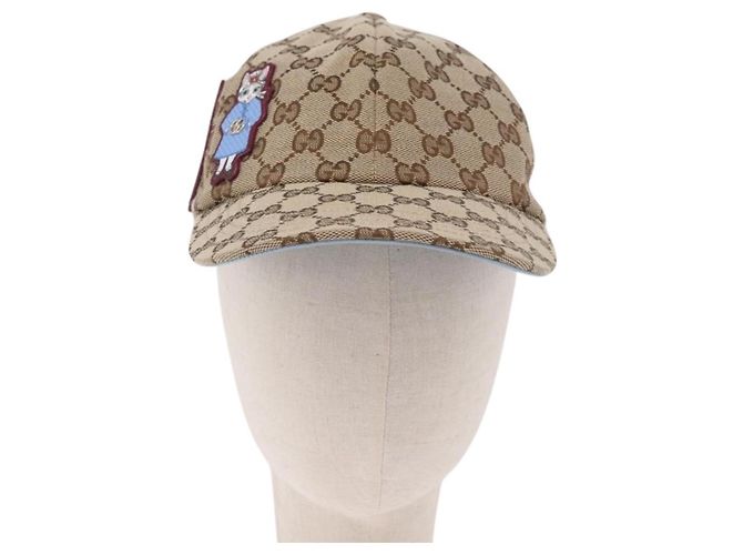 Cappellino GUCCI GG Canvas Yuko Higuchi Beige Light Blue Auth SW2658SM Blu chiaro - vista 13