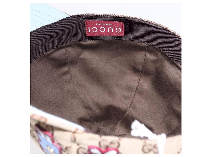 Cappellino GUCCI GG Canvas Yuko Higuchi Beige Light Blue Auth SW2658SM Blu chiaro - vista 15