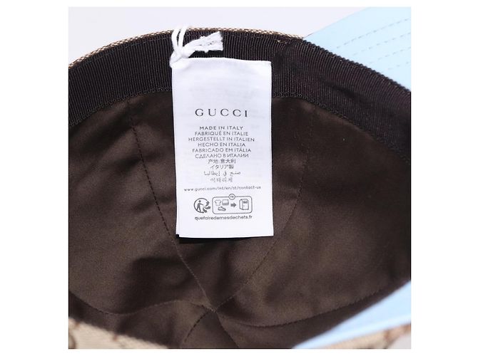 Cappellino GUCCI GG Canvas Yuko Higuchi Beige Light Blue Auth SW2658SM Blu chiaro - vista 16