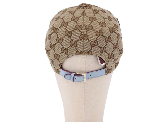Cappellino GUCCI GG Canvas Yuko Higuchi Beige Light Blue Auth SW2658SM Blu chiaro - vista 2