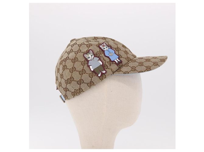 Cappellino GUCCI GG Canvas Yuko Higuchi Beige Light Blue Auth SW2658SM Blu chiaro - vista 4