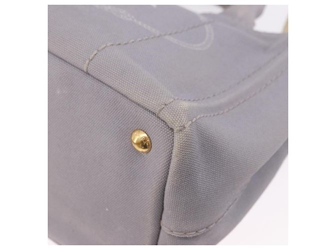 Borsa a mano PRADA Canapa PM in tela 2way Grigio Oro Auth ka5264 Marrone D'oro - vista 15