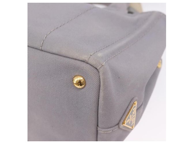 Borsa a mano PRADA Canapa PM in tela 2way Grigio Oro Auth ka5264 Marrone D'oro - vista 17