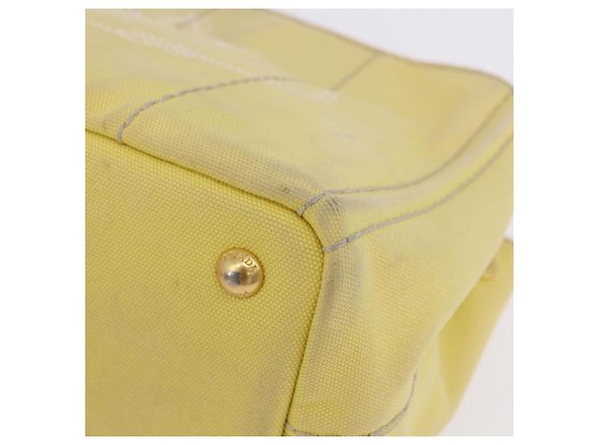 Borsa PRADA Kanapa PM in tela Yellow Gold Auth ka5214 D'oro Giallo - vista 14