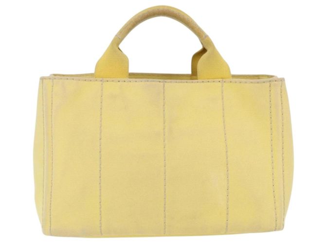 Borsa PRADA Kanapa PM in tela Yellow Gold Auth ka5214 D'oro Giallo - vista 2