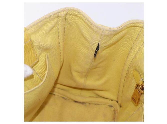Borsa PRADA Kanapa PM in tela Yellow Gold Auth ka5214 D'oro Giallo - vista 20