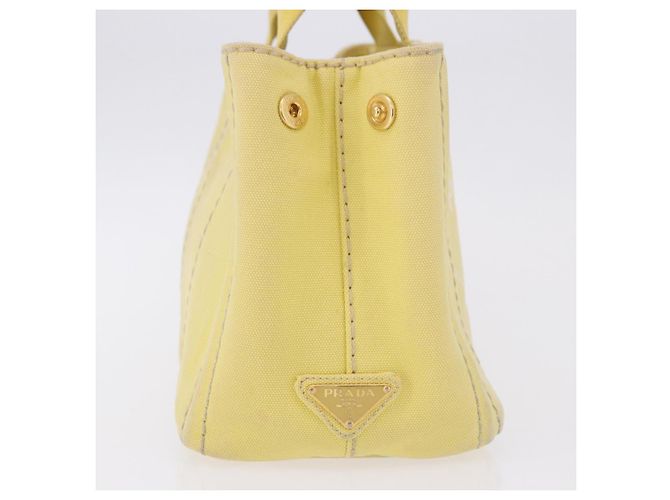 Borsa PRADA Kanapa PM in tela Yellow Gold Auth ka5214 D'oro Giallo - vista 4