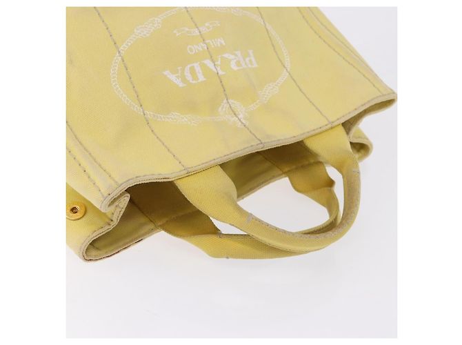 Borsa PRADA Kanapa PM in tela Yellow Gold Auth ka5214 D'oro Giallo - vista 6