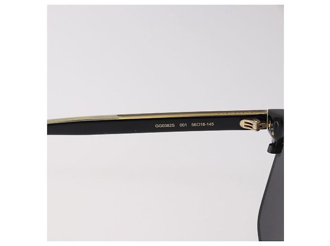 Lunettes de soleil GUCCI en plastique noir et or GG0382S Auth SW2614V Doré - vue 11