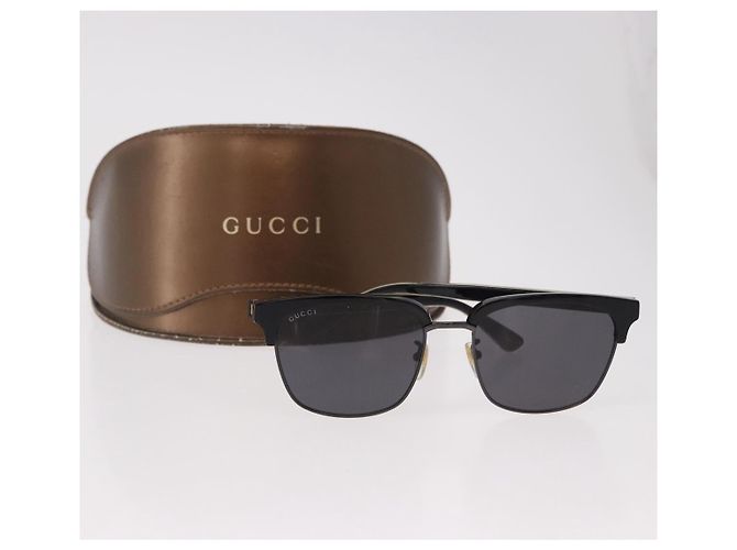 Lunettes de soleil GUCCI en plastique noir et or GG0382S Auth SW2614V Doré - vue 12