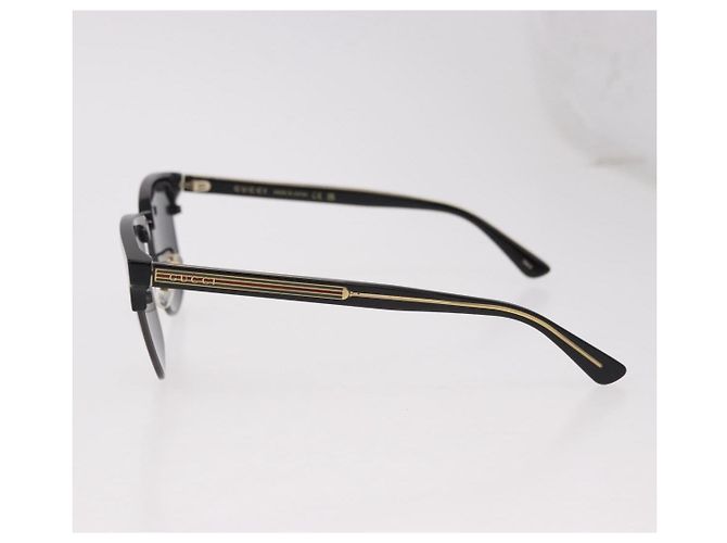 Lunettes de soleil GUCCI en plastique noir et or GG0382S Auth SW2614V Doré - vue 7
