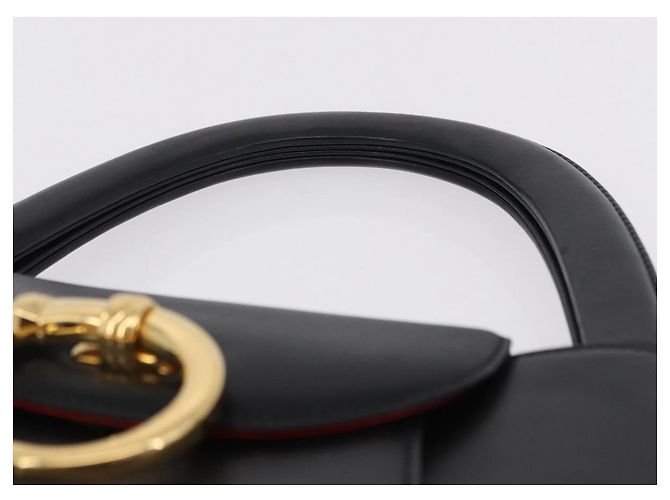 Borsa CARTIER PANTHERE in pelle nera e oro Auth ka5314A Nero D'oro - vista 8