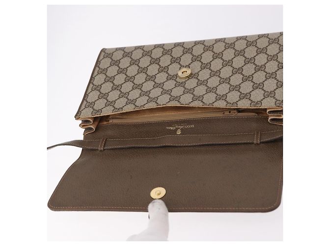 Borsa a tracolla GUCCI GG Supreme PVC Beige Oro 904 02 050 Auth ep15108 D'oro - vista 10