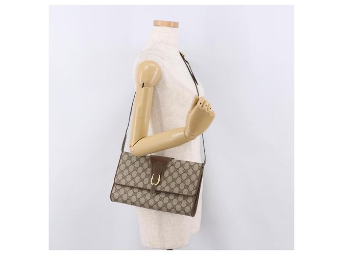 Borsa a tracolla GUCCI GG Supreme PVC Beige Oro 904 02 050 Auth ep15108 D'oro - vista 23
