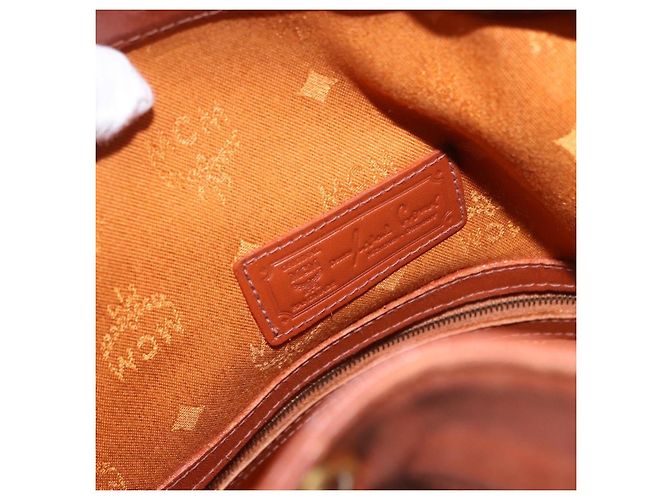 Borsa a Spalla MCM Vicetos Logogram PVC Pelle Marrone Oro Auth 192235 D'oro - vista 18