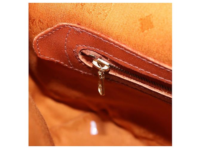Borsa a Spalla MCM Vicetos Logogram PVC Pelle Marrone Oro Auth 192235 D'oro - vista 21