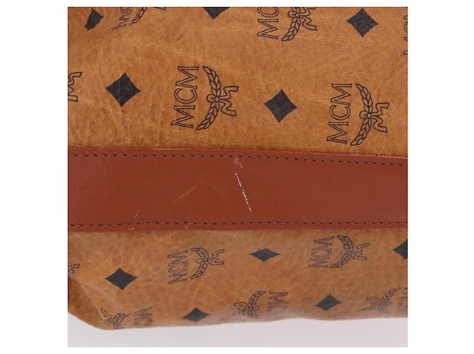 Borsa a Spalla MCM Vicetos Logogram PVC Pelle Marrone Oro Auth 192235 D'oro - vista 5