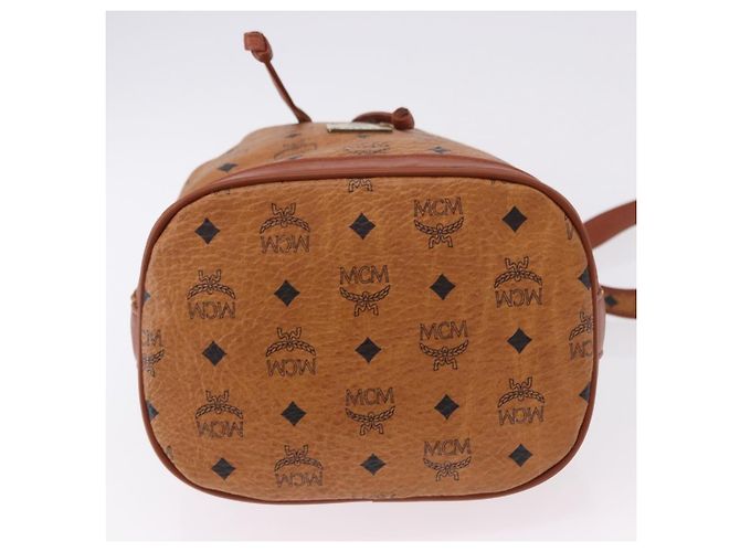 Borsa a Spalla MCM Vicetos Logogram PVC Pelle Marrone Oro Auth 192235 D'oro - vista 6