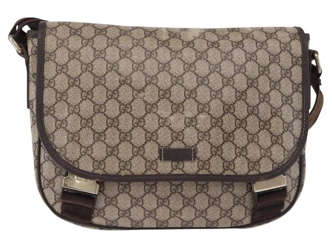 Borsa a tracolla GUCCI GG Supreme PVC Beige Oro 201732 Auth ka5309 D'oro - vista 13