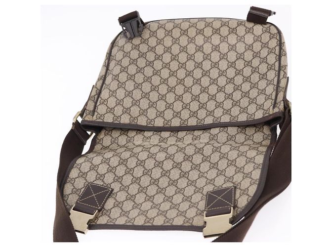 Borsa a tracolla GUCCI GG Supreme PVC Beige Oro 201732 Auth ka5309 D'oro - vista 21