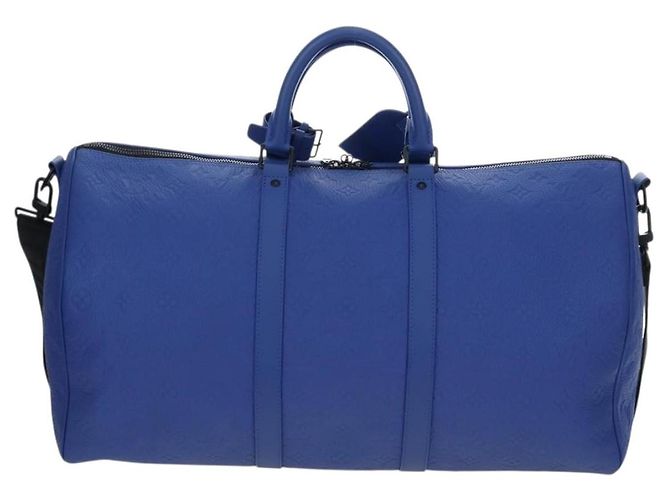LOUIS VUITTON Monogram Taurillon Keepall Bandouliere 50 Blue Auth 191461SM Monogramma - vista 2
